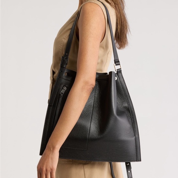 AllSaints Alpha Convertible Backpack Black EUC